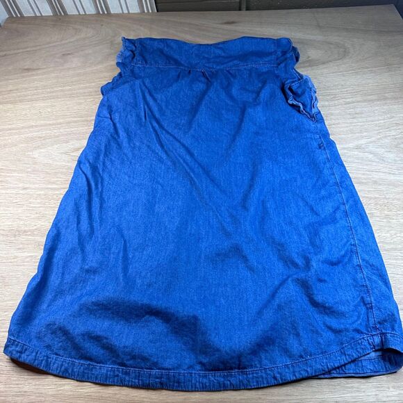 Old Navy Chambray Ruffle Sleeve Henley Dress Women’s XL Blue Denim Look - Picture 2 of 4